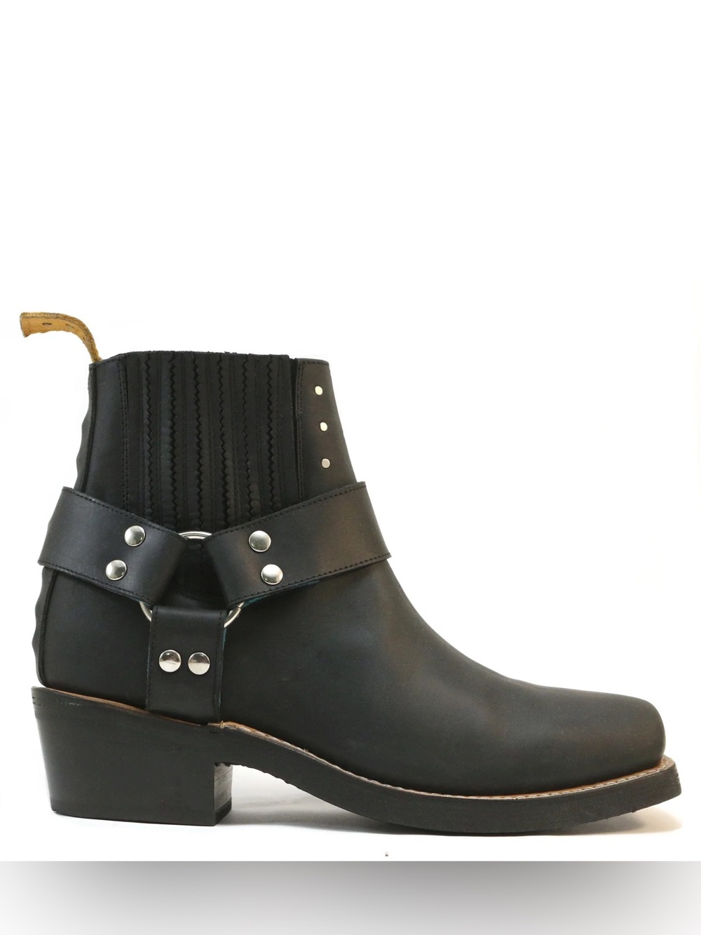 PS Kaufman no.2037 offroad ankle harness boot black oiled leather 6.5 moto